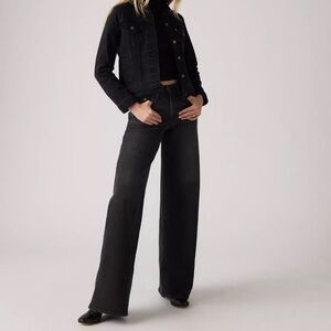 Levi’s 728 High Rise Wide Leg Women's Jeans in Rodeo Princess Black Sz 23 x 30